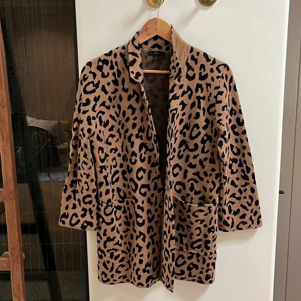 J Crew, leopard cardigan blazer SM